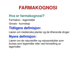 FARMAKOGNOSI