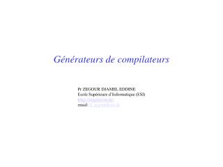 Générateurs de compilateurs