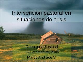 Intervención pastoral en situaciones de crisis