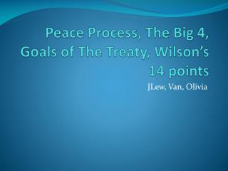Peace Process, The Big 4, Goals of The Treaty, Wilson’s 14 points