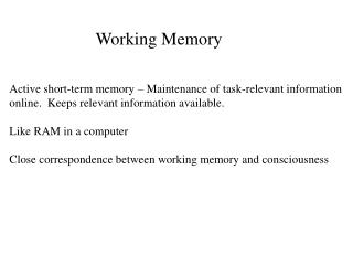 Working Memory