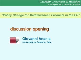 “Policy Change for Mediterranean Products in the EU”