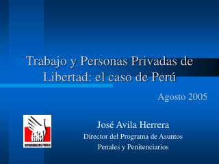 Trabajo y Personas Privadas de Libertad: el caso de Perú