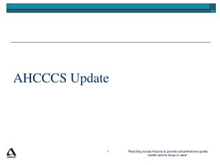 AHCCCS Update