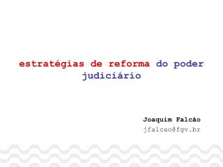 estratégias de reforma do poder judiciário
