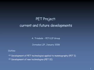 PET Project: current and future developments