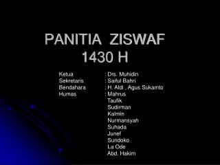 PANITIA ZISWAF 1430 H