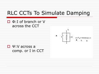 RLC CCTs To Simulate Damping
