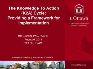 The Knowledge To Action (K2A) Cycle: Providing a Framework for Implementation