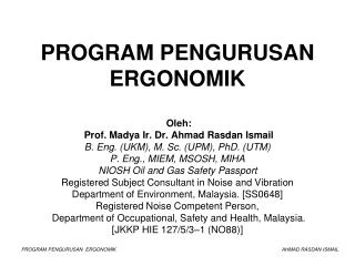 PROGRAM PENGURUSAN ERGONOMIK