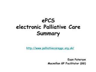 ePCS electronic Palliative Care Summary