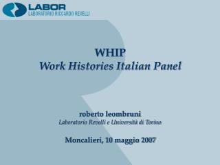WHIP Work Histories Italian Panel