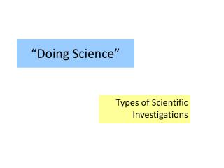 “Doing Science”