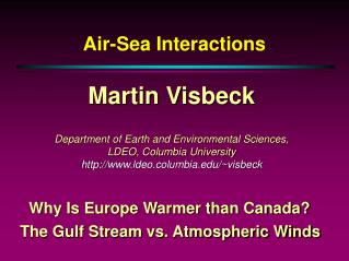 Air-Sea Interactions