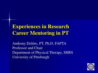 Experiences in Research Career Mentoring in PT