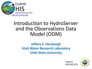 Introduction to HydroServer and the Observations Data Model (ODM)