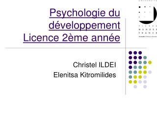 Psychologie du développement Licence 2ème année