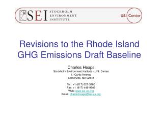Revisions to the Rhode Island GHG Emissions Draft Baseline