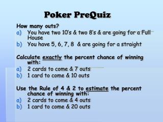 Poker PreQuiz