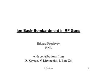 Ion Back-Bombardment in RF Guns