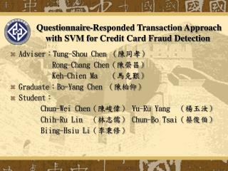 Questionnaire-Responded Transaction Approach with SVM for Credit Card Fraud Detection