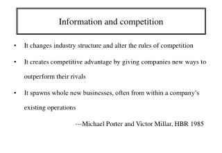 Information and competition