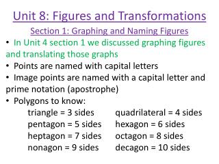 Unit 8: Figures and Transformations