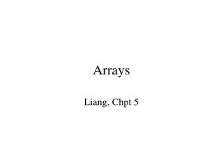 Arrays