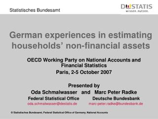 German experiences in estimating households’ non-financial assets