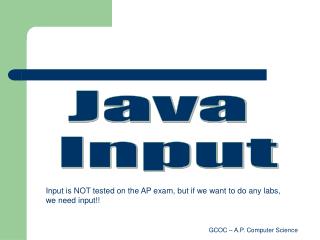 Java Input