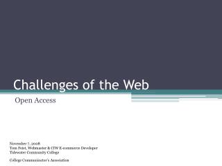 Challenges of the Web