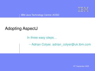 Adopting AspectJ