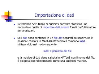 Importazione di dati