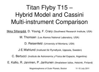 Titan Flyby T15 – Hybrid Model and Cassini Multi-instrument Comparison