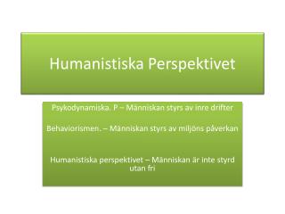 Humanistiska Perspektivet