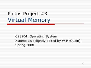 Pintos Project #3 Virtual Memory