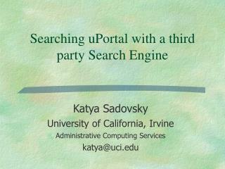 Searching uPortal with a third party Search Engine