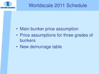 Worldscale 2011 Schedule