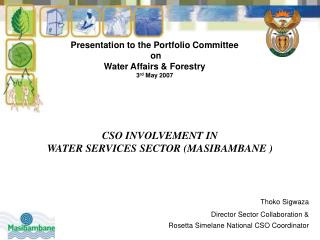 CSO INVOLVEMENT IN WATER SERVICES SECTOR (MASIBAMBANE )