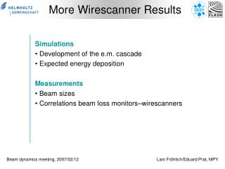 More Wirescanner Results