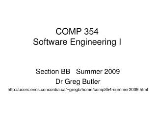 COMP 354 Software Engineering I