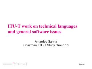 ITU-T work on technical languages and general software issues