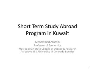 Short Term Study Abroad Program in Kuwait