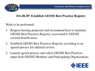DA-06-09 Establish GEOSS Best Practice Registry