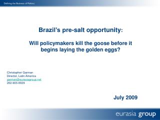Brazil’s pre-salt opportunity :