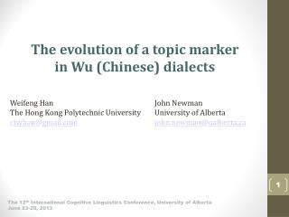 The evolution of a topic marker in Wu (Chinese) dialects
