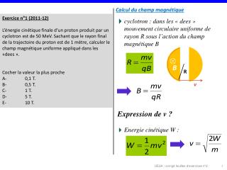 Exercice n°1 (2011-12)
