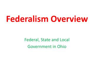 Federalism Overview