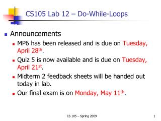 CS105 Lab 12 – Do-While-Loops