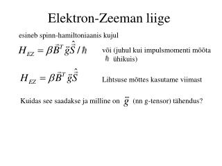 Elektron-Zeeman liige
